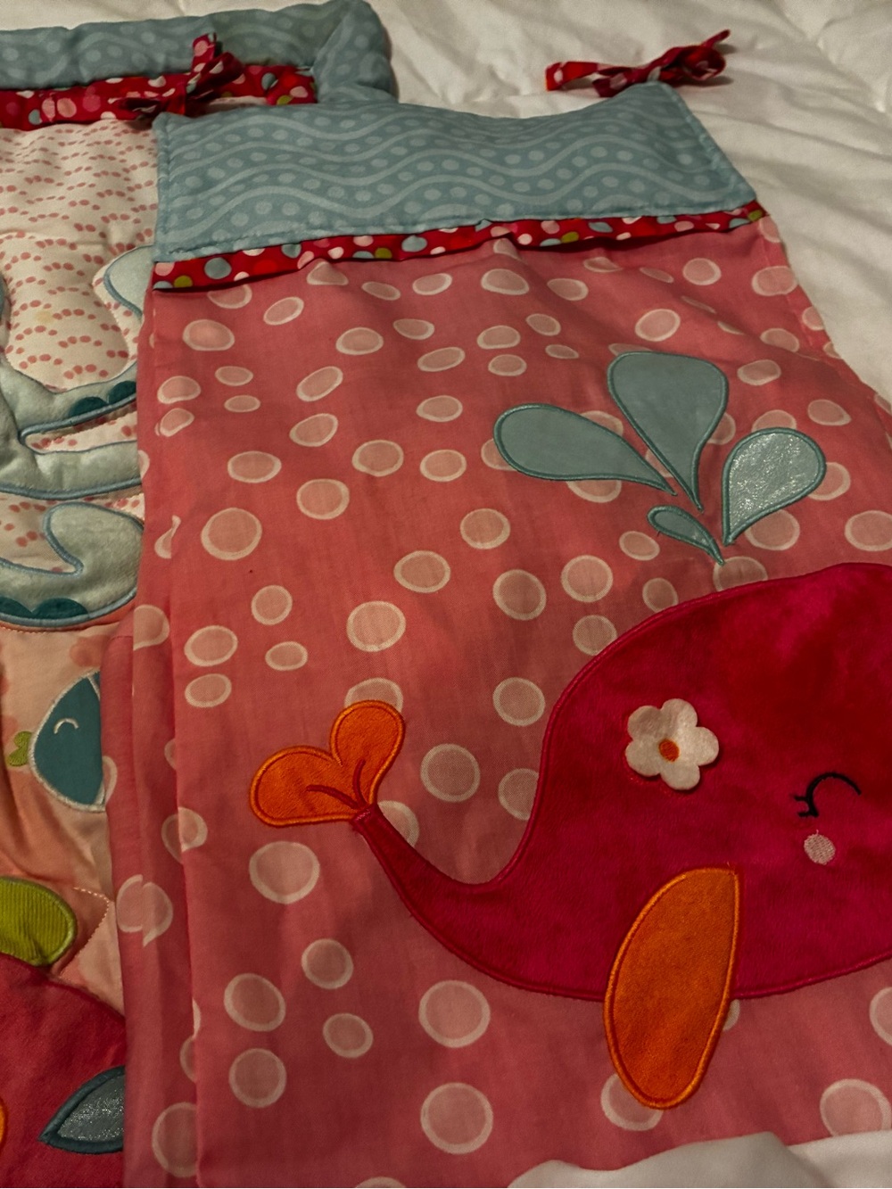 Carter's Pink & Aqua Ocean Animals Quilted 3 pcs. Crib Set - Picture 2 of 4
